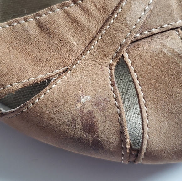 Skechers Y2K Leather Slip On Peep Toe Flats Sz 8 - Picture 4 of 11